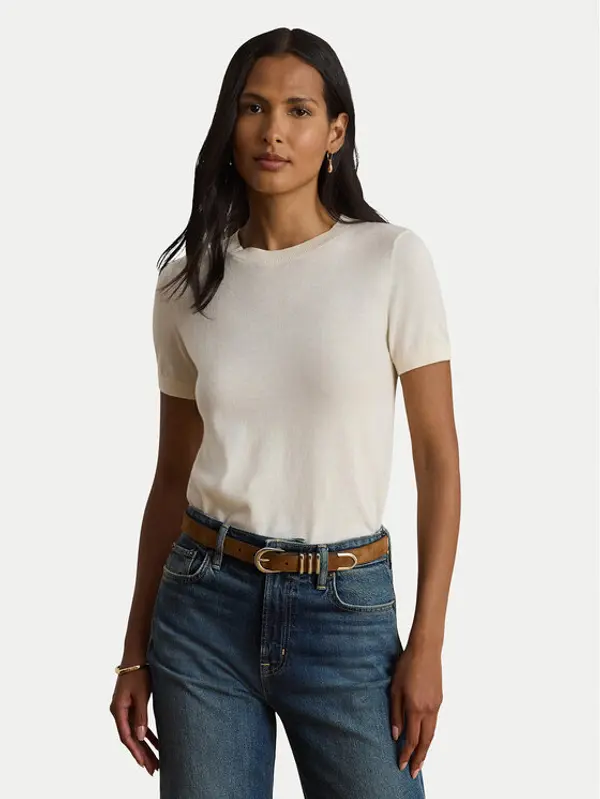 Lauren Ralph Lauren LAUREN RALPH LAUREN T-shirt 200P14055500 Krem Regular Fit