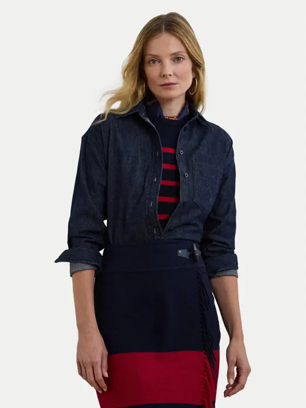 Lauren Ralph Lauren LAUREN RALPH LAUREN traper košulja 200957620 Tamnoplava Relaxed Fit