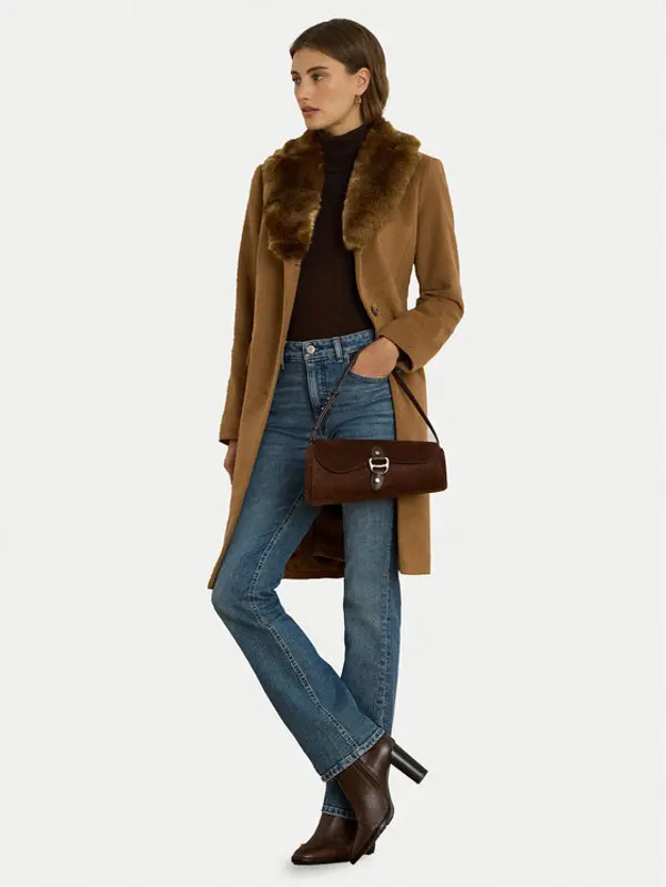 Lauren Ralph Lauren LAUREN RALPH LAUREN Vuneni kaput 297P04148002 Smeđa Straight Fit
