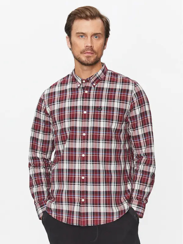 Lee Lee Košulja 112341759 Tamnocrvena Regular Fit