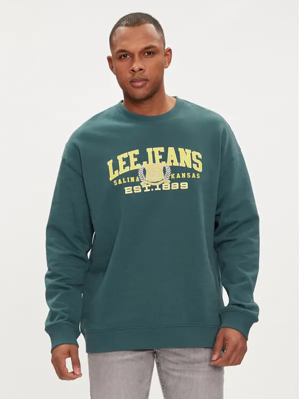 Lee Lee Majica dugih rukava Varsity 112349109 Zelena Regular Fit