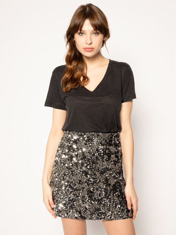 Lee Lee Majica V Neck Tee L41JEN01 112108991 Crna Regular Fit