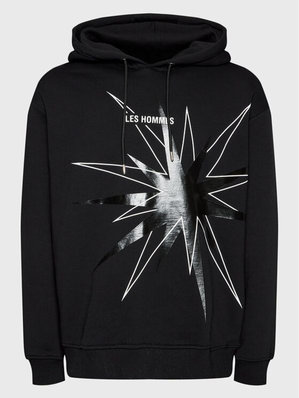 Les Hommes Les Hommes Majica dugih rukava LF2252020741 Crna Regular Fit