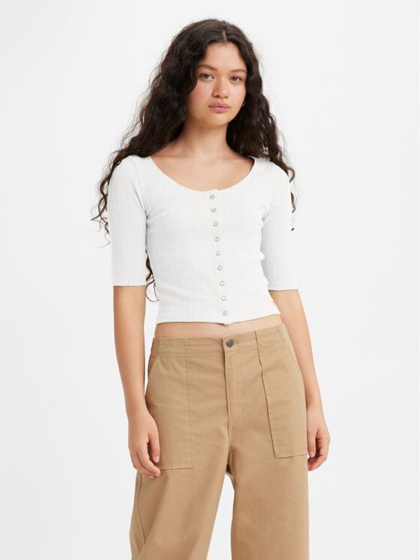 Levi's® Levi's® T-shirt Dry Goods Pointelle A47690001 Bijela Slim Fit