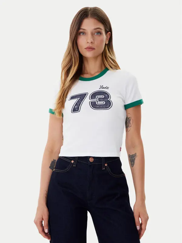 Levi's® Levi's® T-shirt Graphic Ringer A3523-0142 Bijela Slim Fit
