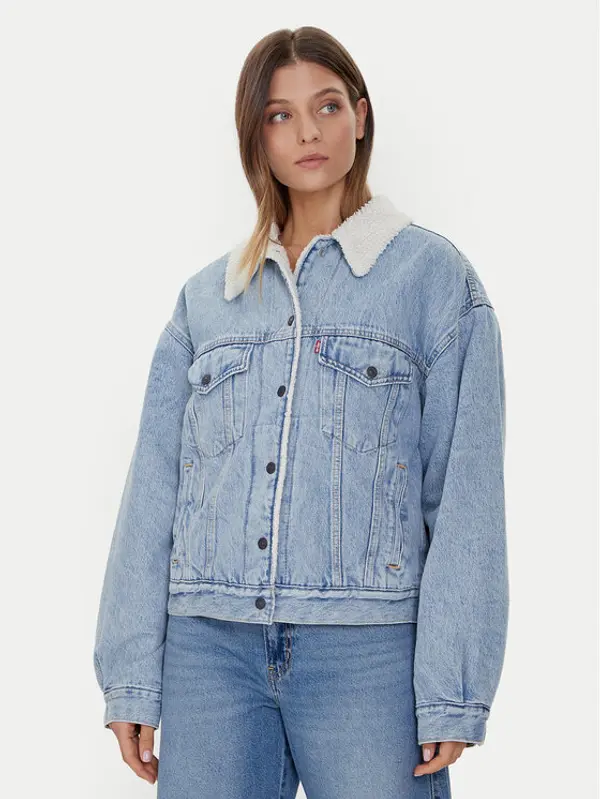 Levi's® Levi's® Traper jakna Sherpa Trucker 90's A4435-0010 Plava Loose Fit