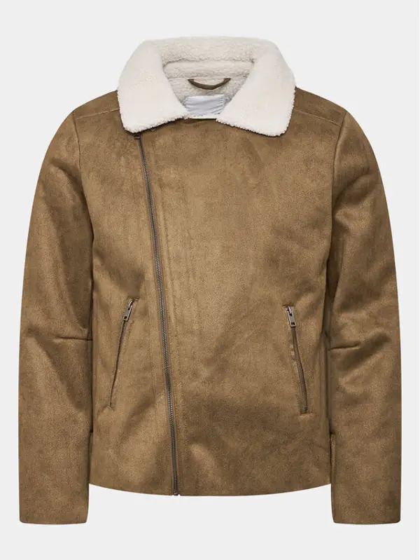 lindbergh Lindbergh Jakna od imitacije kože 30-30053A Smeđa Slim Fit