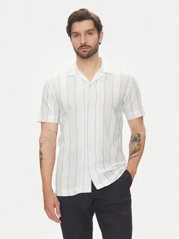 lindbergh Lindbergh Košulja 30-203419 Svijetloplava Relaxed Fit