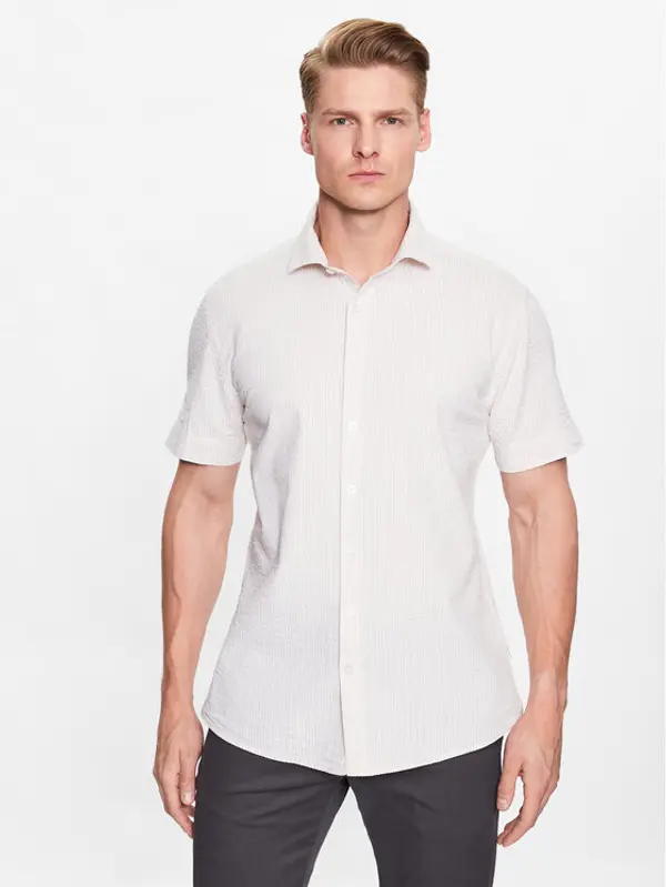 lindbergh Lindbergh Košulja 30-203431 Bež Slim Fit