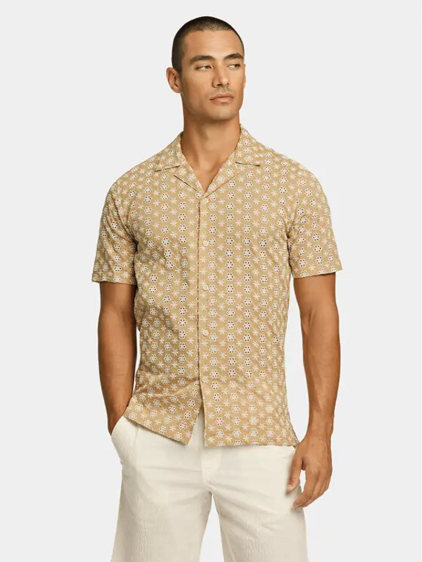 lindbergh Lindbergh Košulja 30-203569 Bež Relaxed Fit