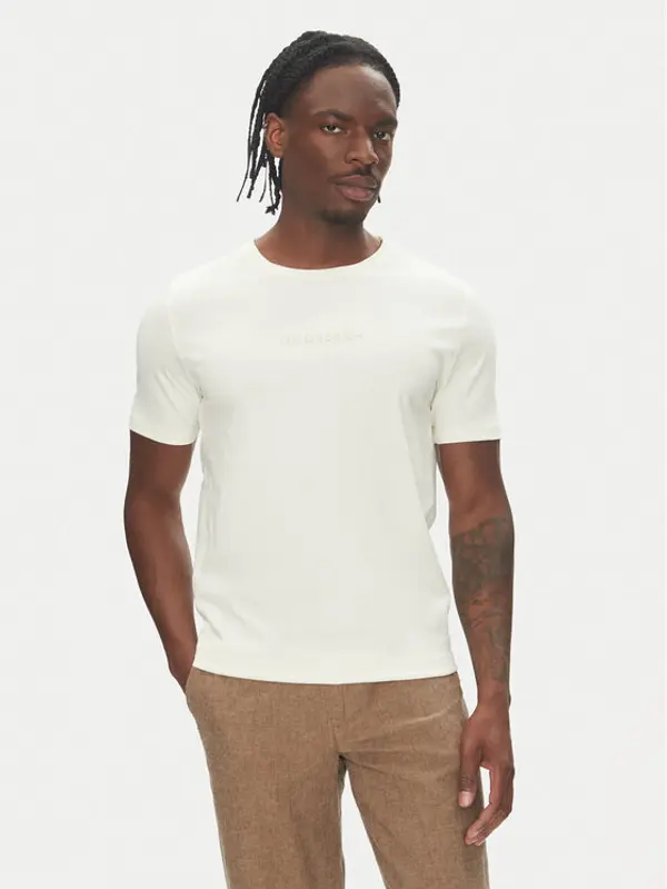 lindbergh Lindbergh T-shirt 30-400200 Écru Relaxed Fit