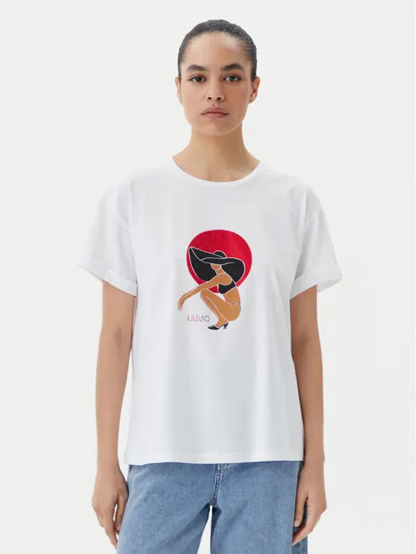 Liu Jo Beachwear Liu Jo Beachwear T-shirt q-roa-35173 Bijela Regular Fit