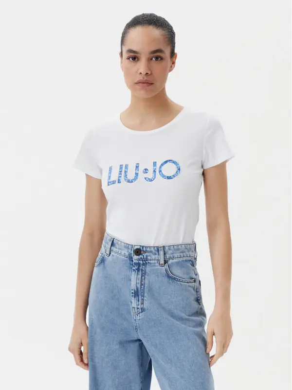 Liu Jo Beachwear Liu Jo Beachwear T-shirt VA5154 JS003 Bijela Regular Fit