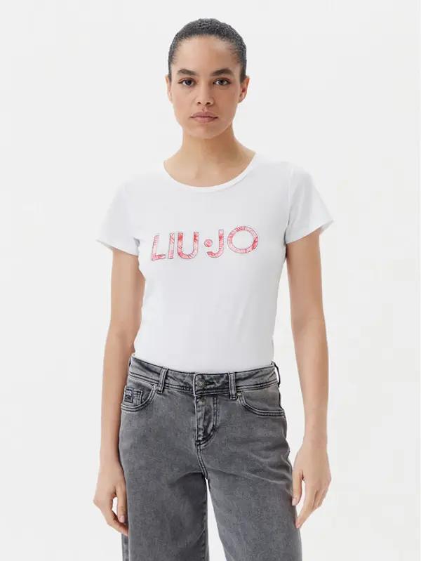 Liu Jo Beachwear Liu Jo Beachwear T-shirt VA5154 JS003 Bijela Regular Fit
