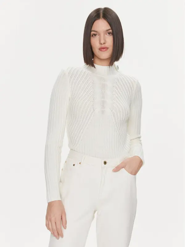 Liu Jo Liu Jo Džemper MF3223 MA95M Écru Slim Fit
