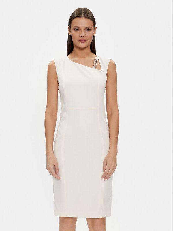 Liu Jo Liu Jo Koktel haljina CA4211 T2200 Écru Regular Fit