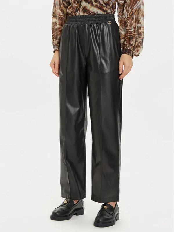 Liu Jo Liu Jo Kožne hlače WF4153 E0392 Crna Regular Fit