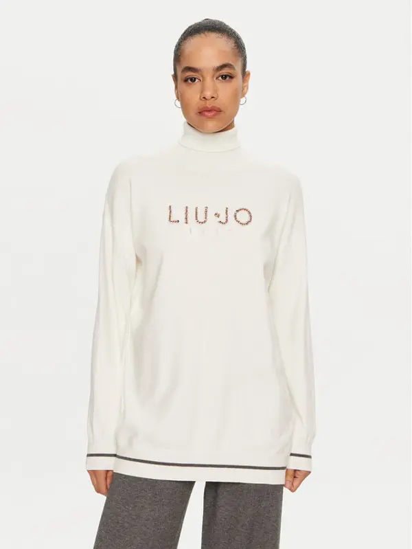Liu Jo Sport Liu Jo Sport Dolčevita TF4316 MS63M Bijela Regular Fit
