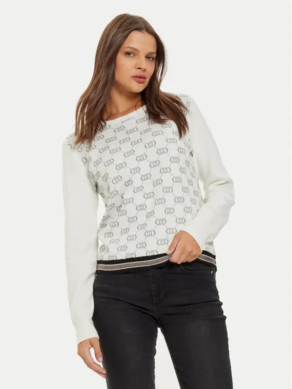 Liu Jo Sport Liu Jo Sport Džemper TF4228 MS63L Bijela Regular Fit