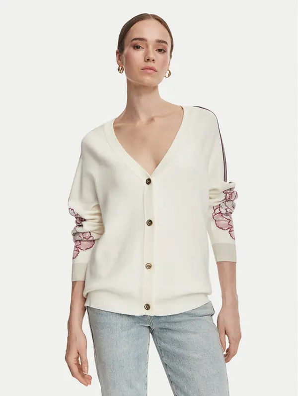 Liu Jo Sport Liu Jo Sport Kardigan TF6093 MS49I Krem Regular Fit