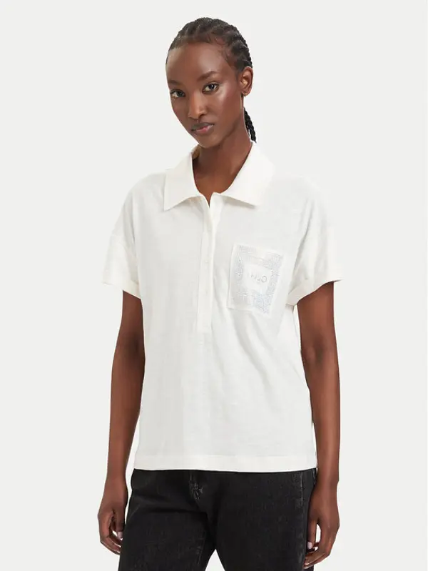 Liu Jo Sport Liu Jo Sport Polo TA6159 JS870 Krem Regular Fit