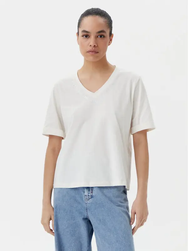 Liu Jo Sport Liu Jo Sport T-shirt TA5175 JS923 Écru Regular Fit