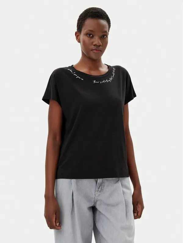 Liu Jo Sport Liu Jo Sport T-shirt TA5268 JS005 Crna Regular Fit