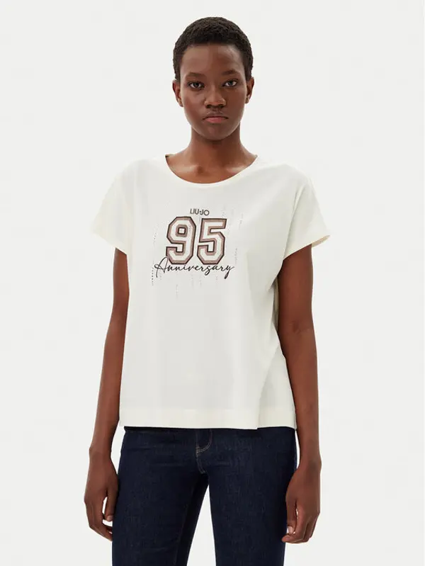 Liu Jo Sport Liu Jo Sport T-shirt TA5268 JS005 Écru Regular Fit