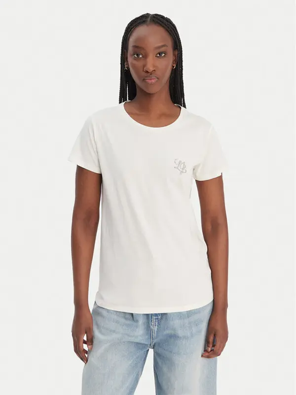 Liu Jo Sport Liu Jo Sport T-shirt TA6056 JS923 Écru Regular Fit