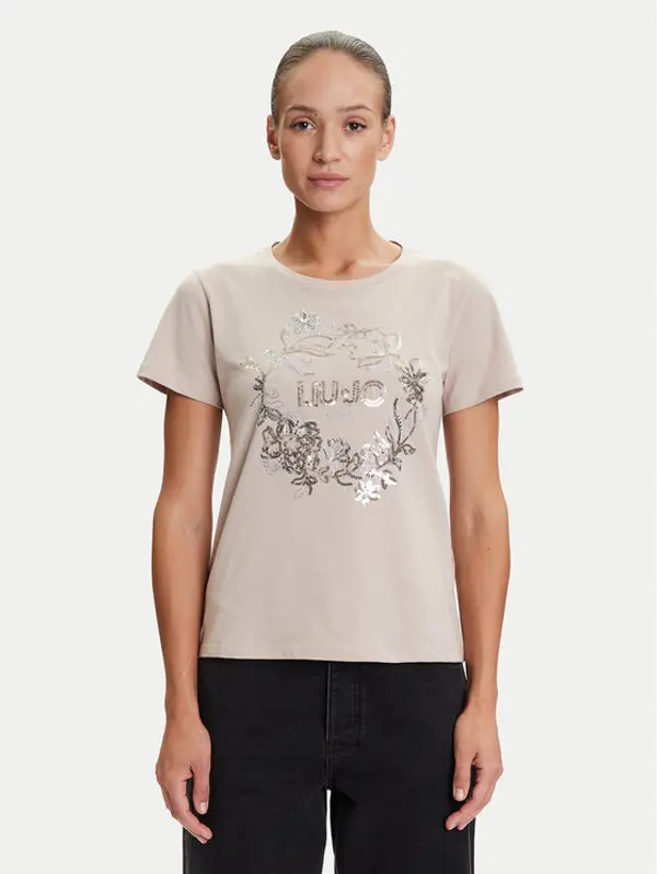 Liu Jo Sport Liu Jo Sport T-shirt TF5162 JS923 Bež Regular Fit