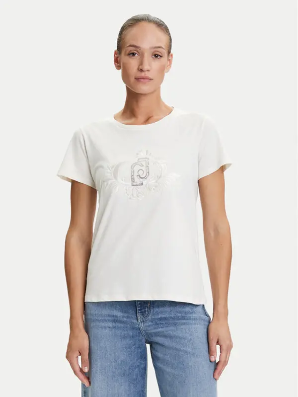 Liu Jo Sport Liu Jo Sport T-shirt TF5162 JS923 Écru Regular Fit