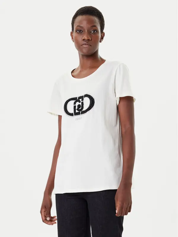 Liu Jo Sport Liu Jo Sport T-shirt TF5280 JS923 Écru Regular Fit