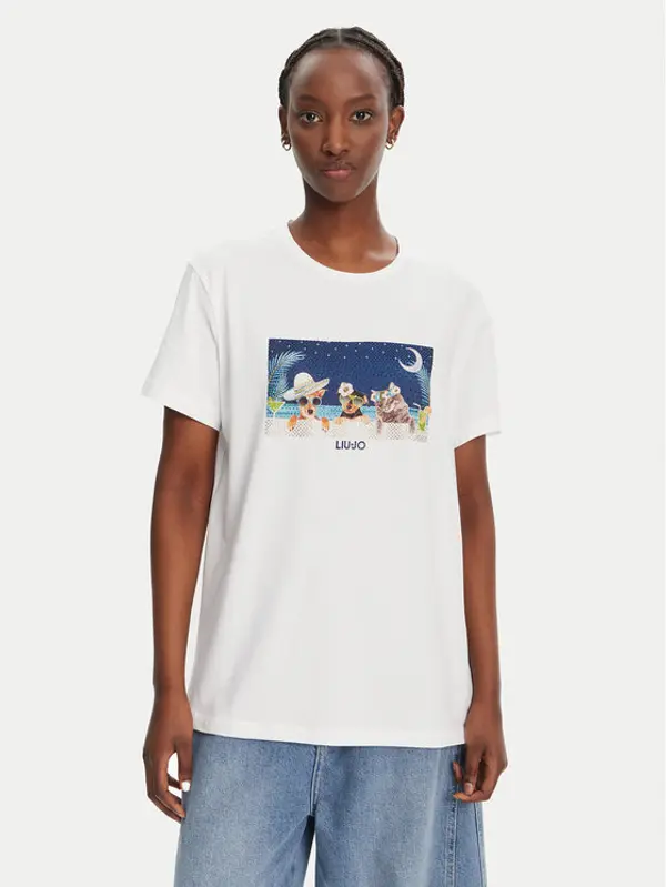 Liu Jo Liu Jo T-shirt WA5260 JS003 M9445 Bijela Regular Fit