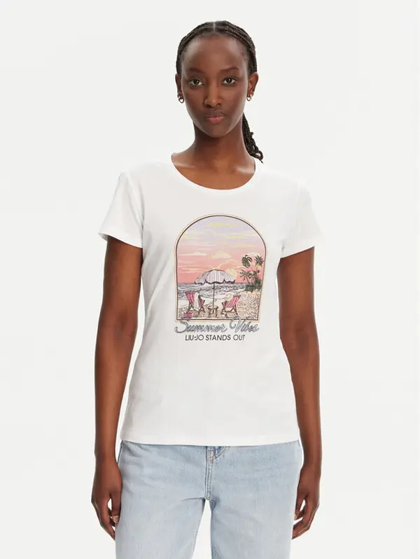 Liu Jo Liu Jo T-shirt WA5478 J6410 Bijela Regular Fit