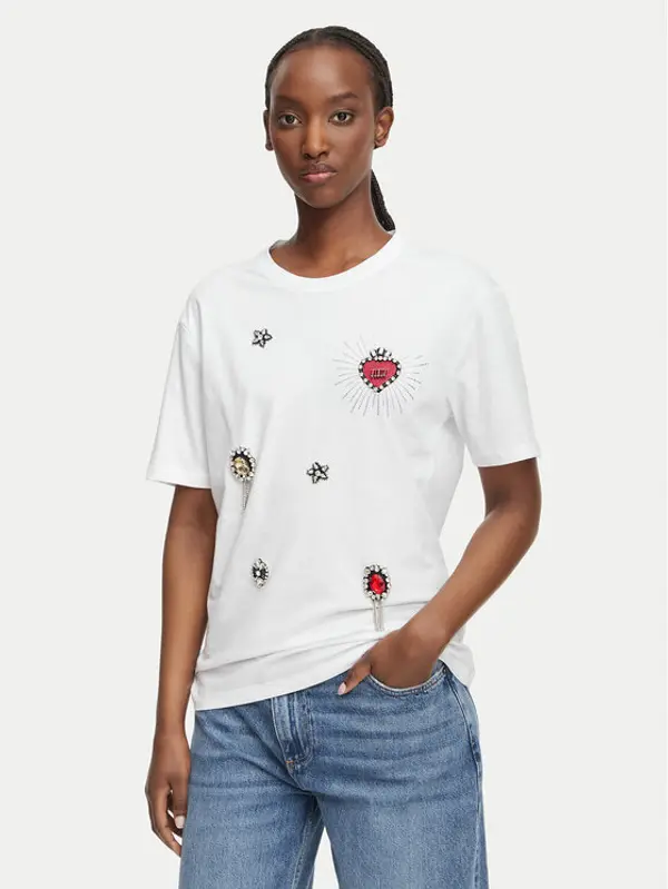 Liu Jo Liu Jo T-shirt WF6324 J0088 Bijela Regular Fit