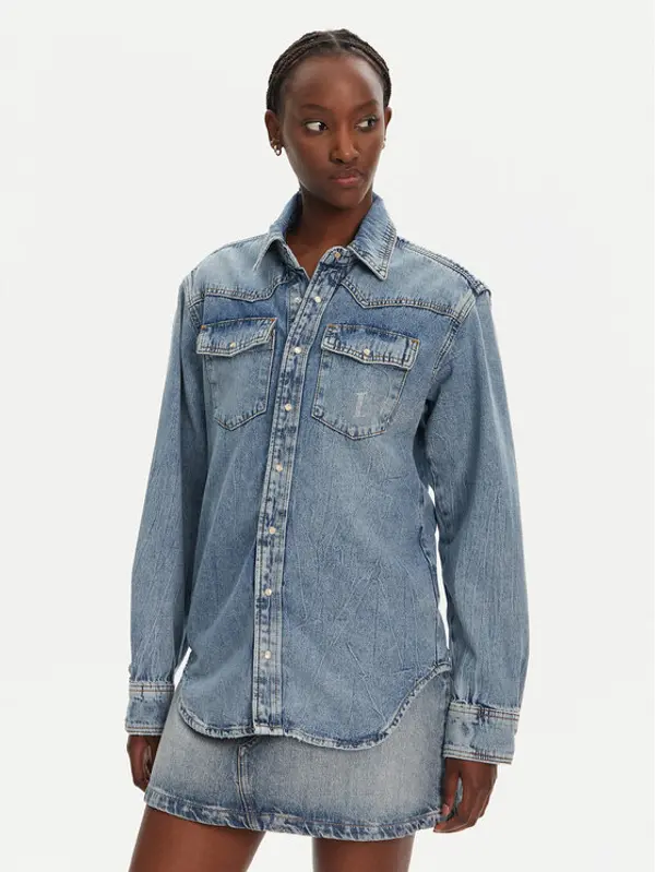 Liu Jo Liu Jo traper košulja UA5203 D4306 Plava Relaxed Fit