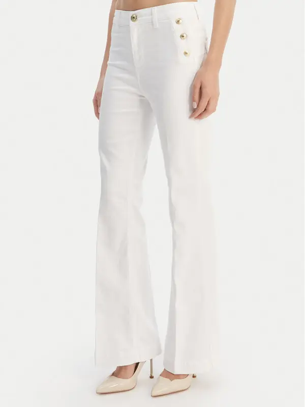 Liu Jo Liu Jo Traperice UA6162 T456A Bijela Flare Fit