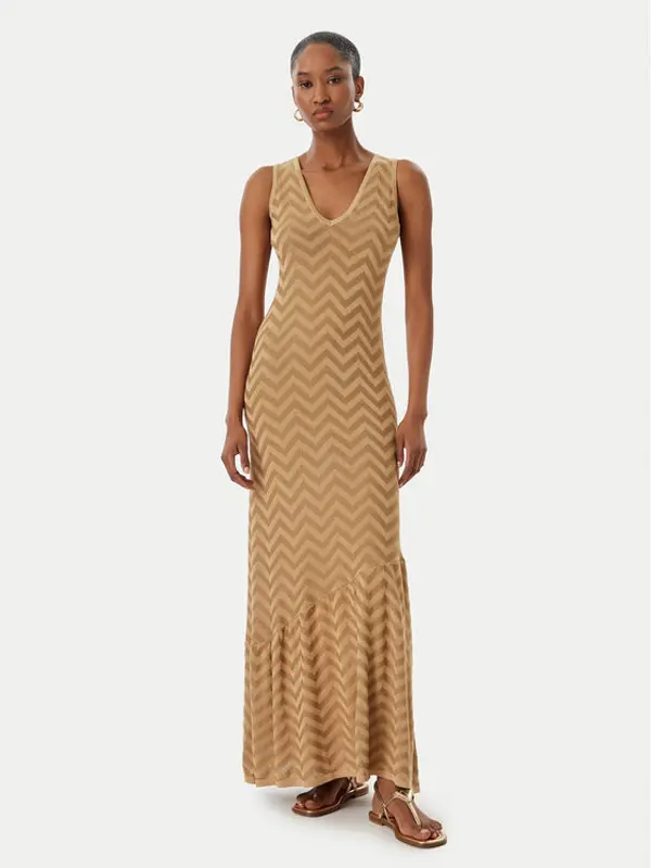 LOLA CASADEMUNT LOLA CASADEMUNT Džemper haljina MS2616040 Bež Slim Fit