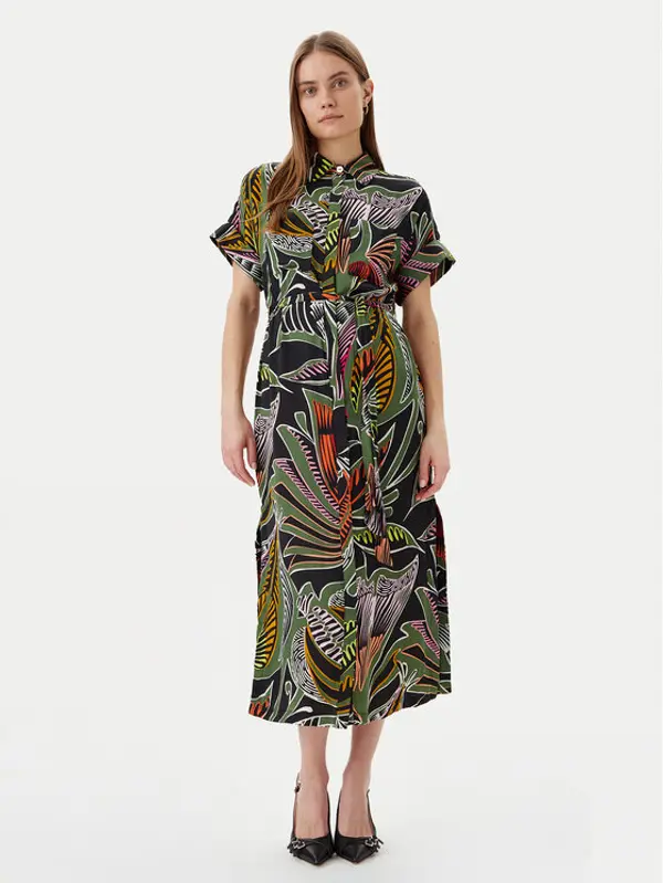 LOLA CASADEMUNT LOLA CASADEMUNT Haljina košulja LS2516059 Zelena Relaxed Fit