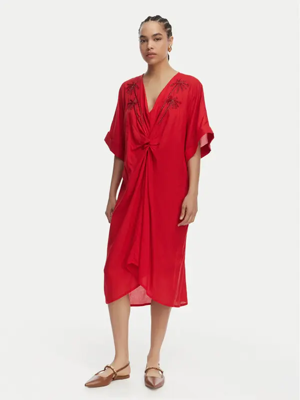 LOLA CASADEMUNT LOLA CASADEMUNT Ljetna haljina LS2616010 Crvena Relaxed Fit