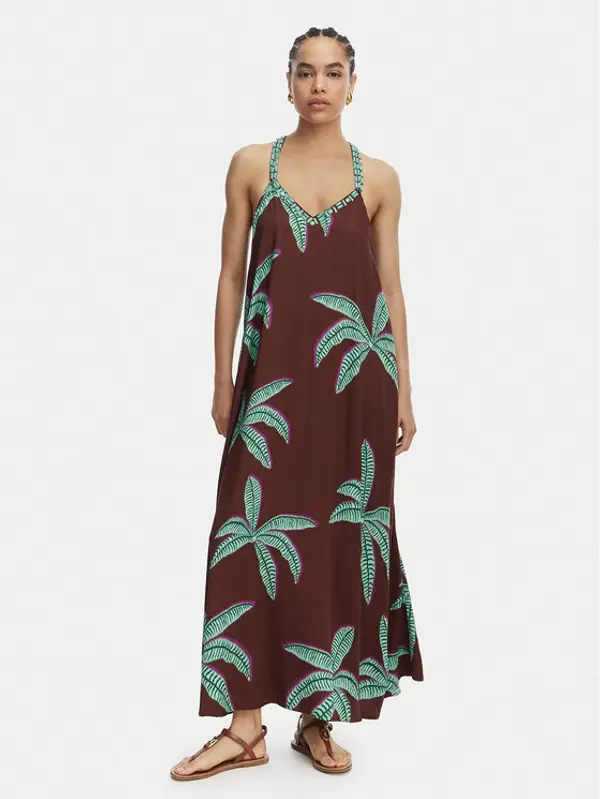 LOLA CASADEMUNT LOLA CASADEMUNT Ljetna haljina LS2616022 Smeđa Relaxed Fit