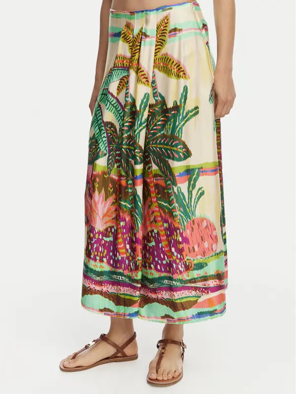 LOLA CASADEMUNT LOLA CASADEMUNT Midi suknja LS2608001 Krem Regular Fit