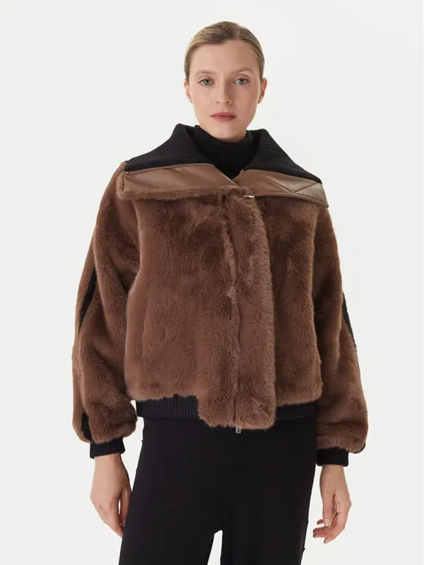 LOLA CASADEMUNT LOLA CASADEMUNT Prijelazna jakna LF2501014 Smeđa Regular Fit