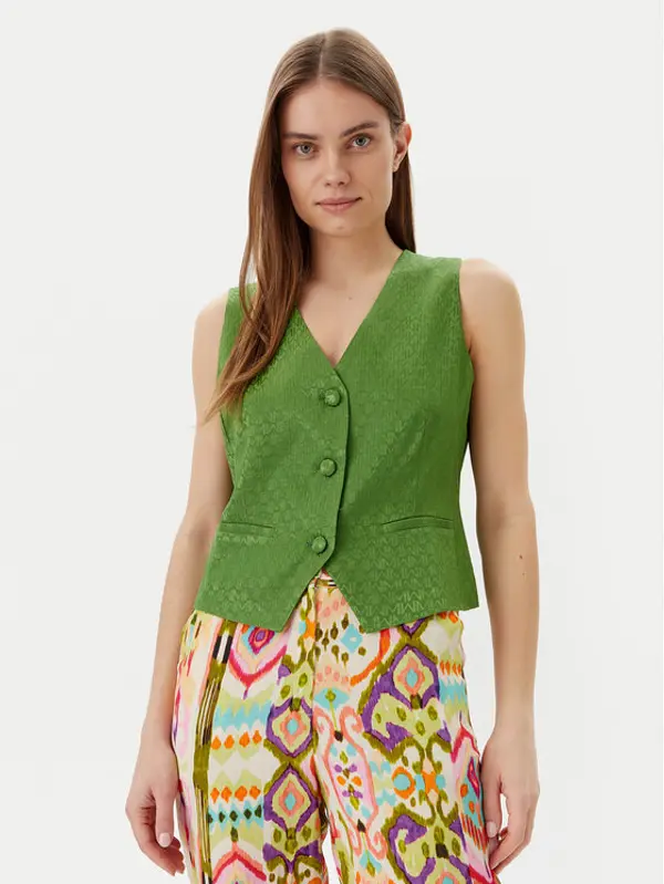LOLA CASADEMUNT LOLA CASADEMUNT Prsluk MS2502007 Zelena Regular Fit