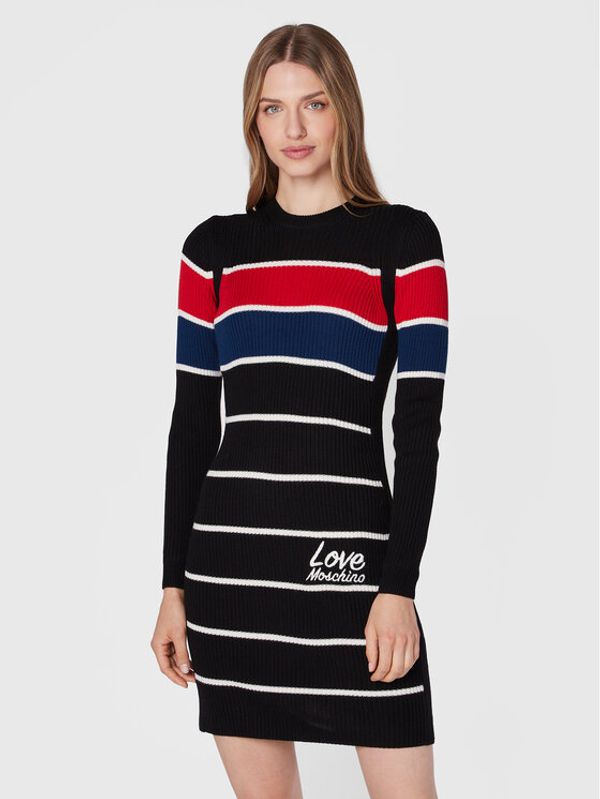 LOVE MOSCHINO LOVE MOSCHINO Džemper haljina WSE1611X 1148 Crna Slim Fit
