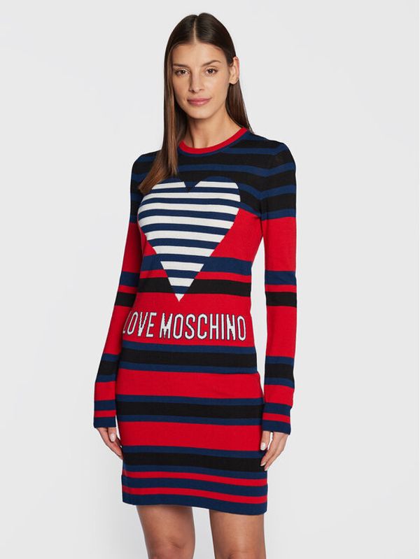 LOVE MOSCHINO LOVE MOSCHINO Džemper haljina WSE2010X 1148 Crvena Slim Fit