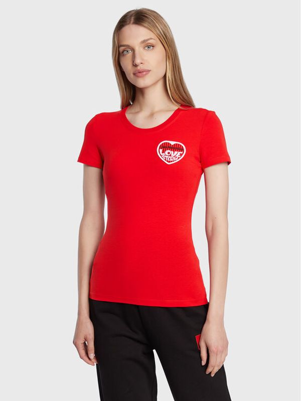 LOVE MOSCHINO LOVE MOSCHINO T-shirt W4H1980E 1951 Crvena Slim Fit