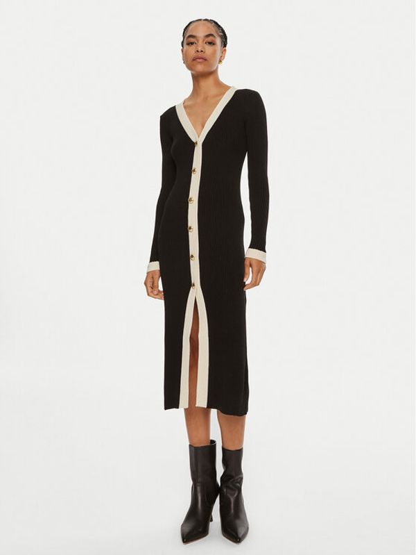 Luisa Spagnoli Luisa Spagnoli Džemper haljina Microfilm 58384 Crna Slim Fit