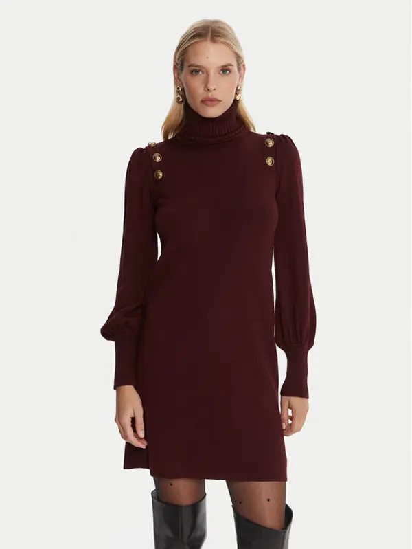 Luisa Spagnoli Luisa Spagnoli Džemper haljina Moduno 100056 Tamnocrvena Regular Fit