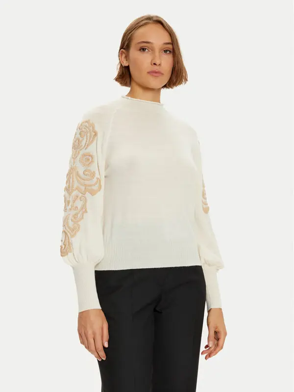 Luisa Spagnoli Luisa Spagnoli Džemper Minucias 58569 Écru Regular Fit